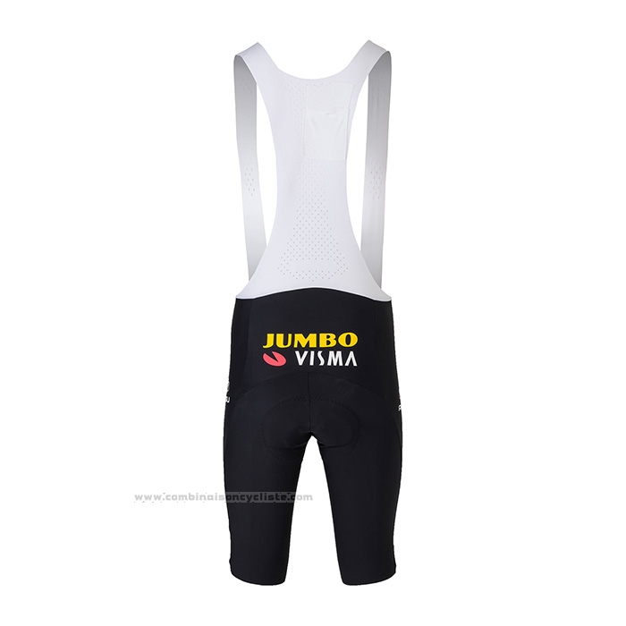2022 Maillot Cyclisme Jumbo Visma Noir Jaune Manches Courtes et Cuissard